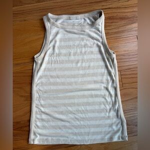 GAP Cream and White Striped knit Tank Top